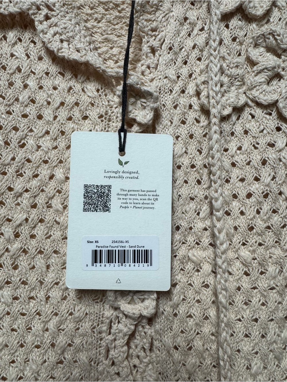 Spell NWT Paradise Found Vest - Sand Dune - Size XS - Picture 2 of 11